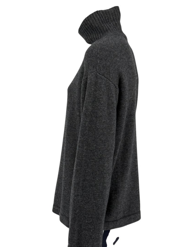 S MaxMara Charcoal Wool-Cashmere Turtleneck Sweater – Size S