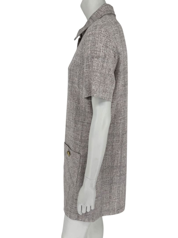 Rosetta Getty Textured Knit Collared Mini Dress – Size M