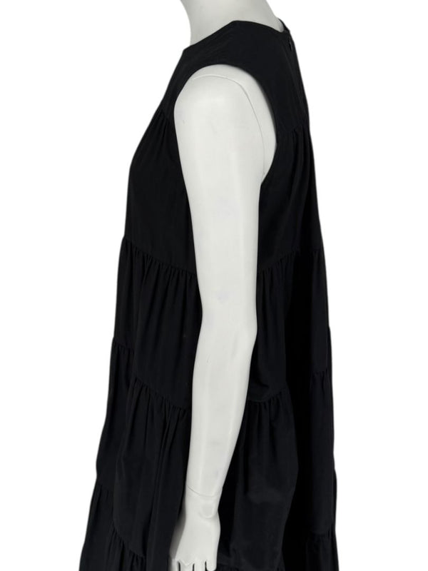 CO Essentials Black Tiered Sleeveless Midi Dress – Size M