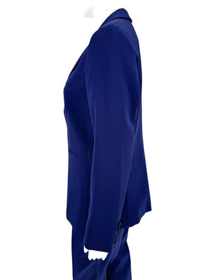 Max Mara Blue Virgin Wool Blend Pant Suit – Size US 12