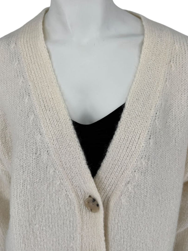Allude Cream Mohair Blend Button-Front Cardigan – Size M