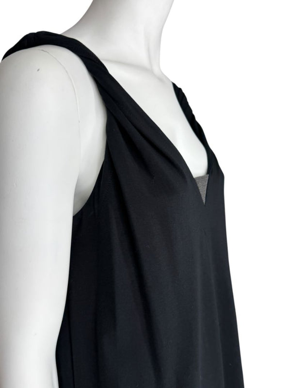 Brunello Cucinelli Black Twisted Strap Maxi Dress with Monili Detail – Size M