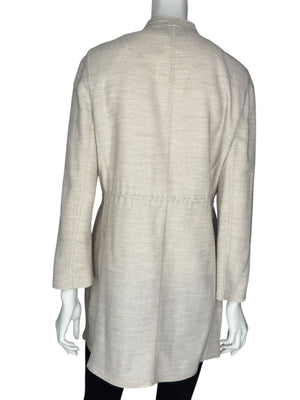 Akris Beige Open-Front Long Jacket – Size US 10