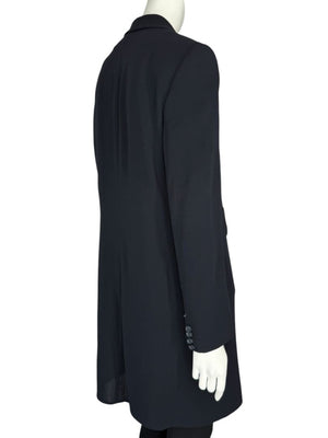 Akris Navy Wool-Blend Double-Breasted Longline Blazer Coat – Size US 8