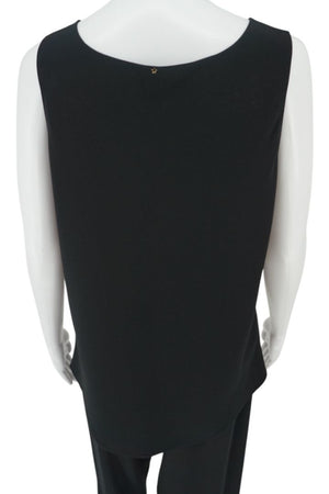 Peter Cohen Black Sleeveless Tunic & Tapered Pants Set – Top Size M, Pants Size L