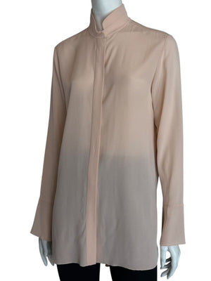 Chloé Soft Pink Silk High Neck Blouse – FR 40 (US 8)