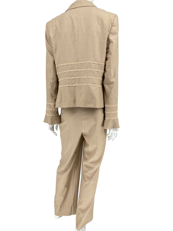 Escada Beige Wool-Silk Blend Two-Piece Suit – Size 42 (Blazer & Pants)