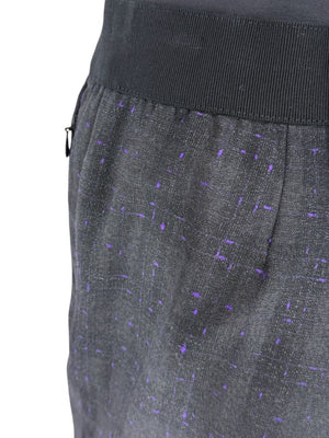 Akris Punto Grey Wool Suit with Purple Fleck Detailing – Size US 10