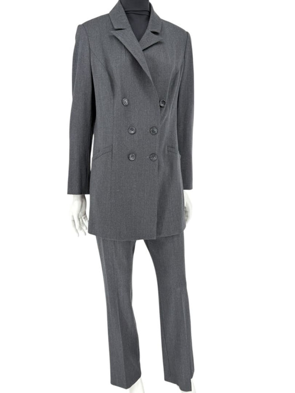 Pamella Roland Charcoal Grey Tailored Pantsuit – Large
