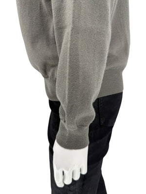 Burberry London Sage Green Merino Wool Military Sweater – Mens Size S