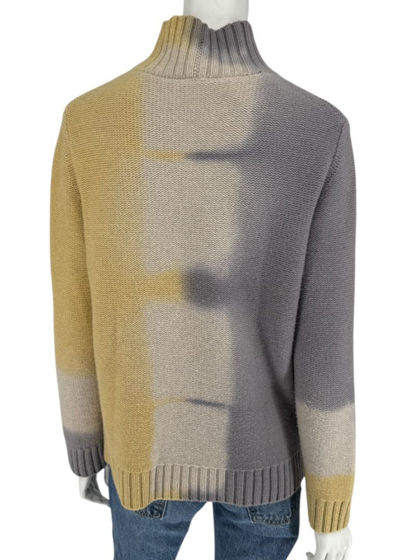 Lafayette 148 New York Wool-Cashmere Ombre Mock Neck Sweater – Size L