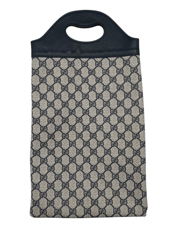 Gucci Vintage GG Canvas &  Leather Champagne Bottle Carrier – Made in Italy