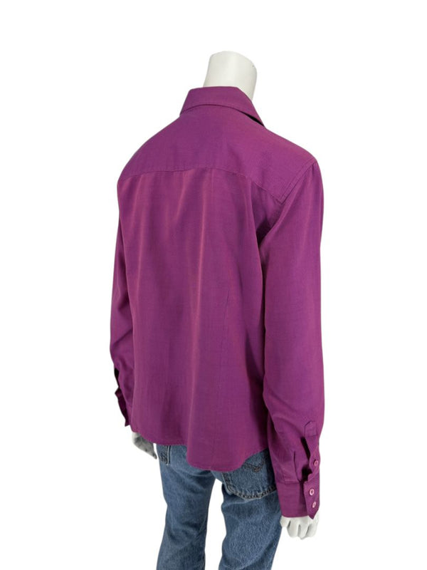 Craig Taylor Purple Egyptian Cotton Button-Front Blouse – Size XL
