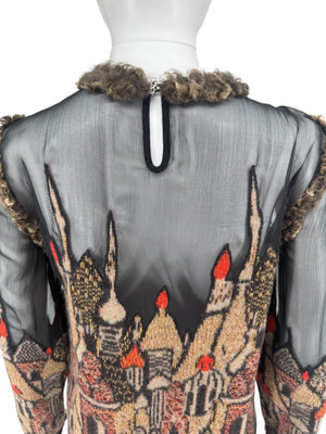 Chanel Paris–Moscow Wool-Blend Embroidered Mini Dress – Size 38 – Brand New With Tags