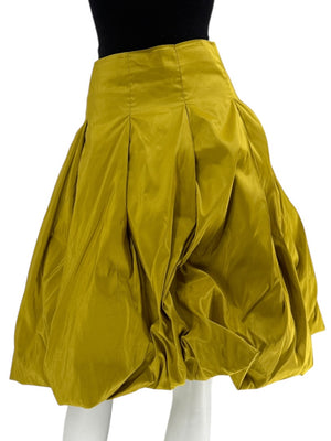 Pauw Amsterdam Chartreuse Silk Sculptural Skirt – Size 3
