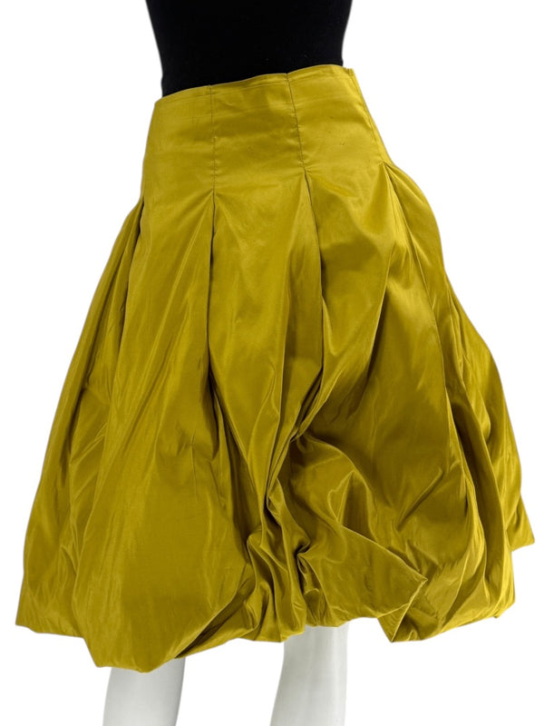Pauw Amsterdam Chartreuse Silk Sculptural Skirt – Size 3