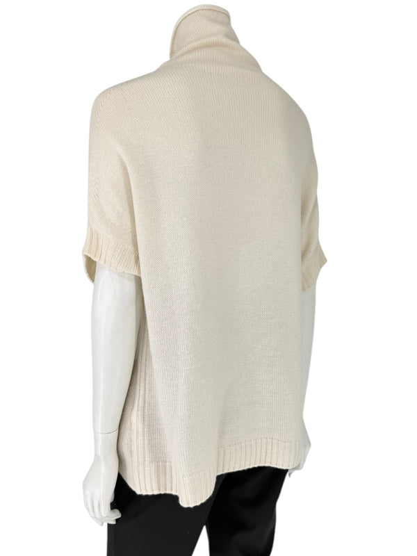 Loro Piana Ivory Cashmere & Silk Cowl-Neck Sweater – Size 44