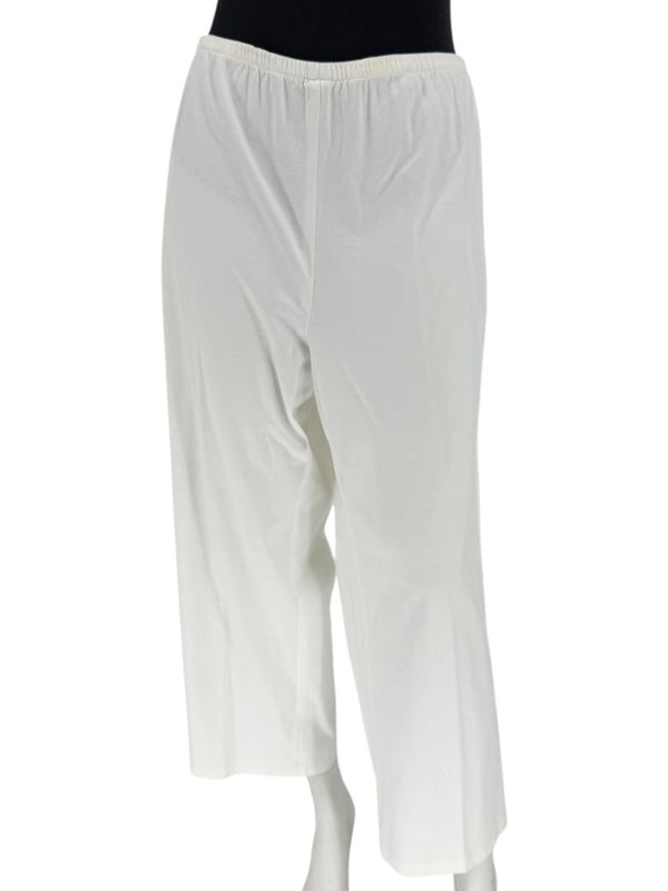 Shamask White Elastic-Waist Pants – Size 2X