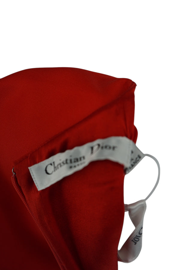 Christian Dior Red Bell Cuff Dress Size 42- NWT