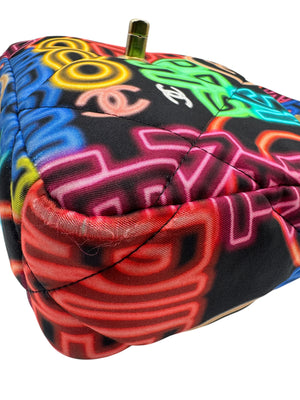 Chanel 19 Flap Bag Quilted Graffiti Print Fabric - Medium