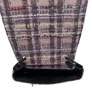 Chanel Lavender Tweed Camellia Large Flap Messenger Bag