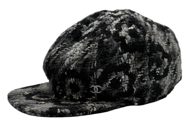 Chanel Black Tweed Hat - Medium