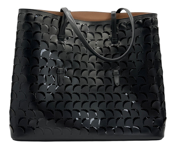 Alaïa Large Mina Tote In Black Leather with Pouch
