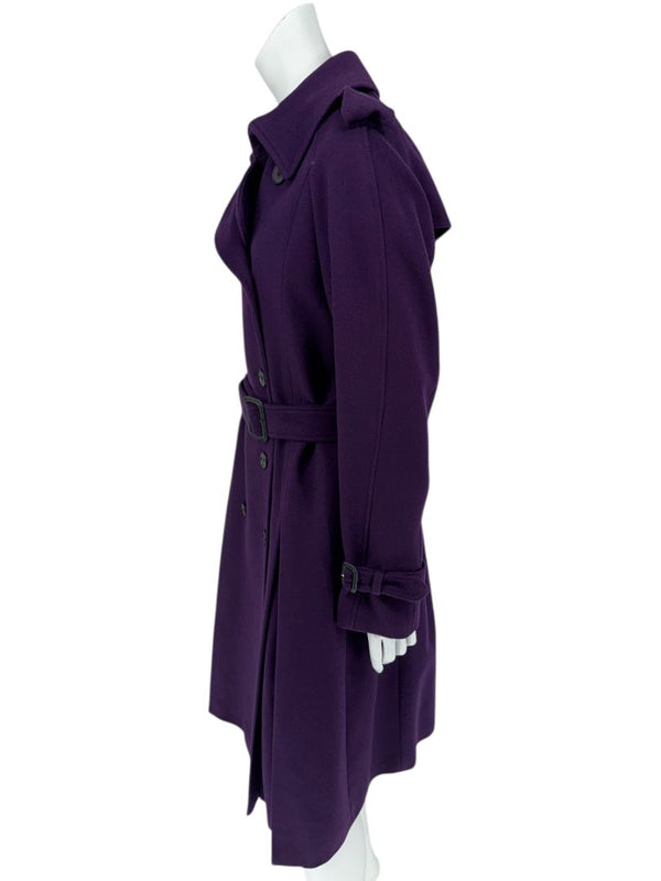 Burberry London Wool & Cashmere Trench Coat – Deep Purple US 12