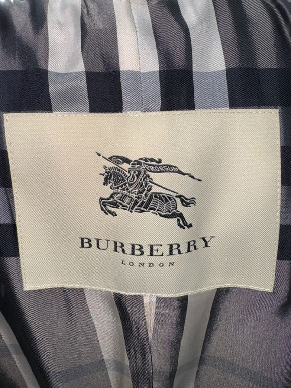 Burberry London Black Wool & Cashmere Belted Trench Coat - Size 14 US