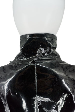Missoni Black Patent Leather Trench Coat – Size 46