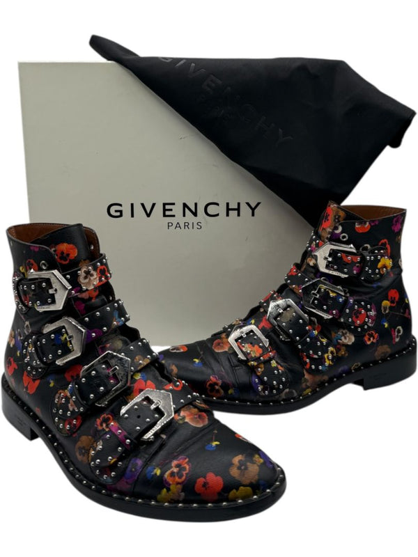 Givenchy Floral Studded Buckle Boots – Size 40