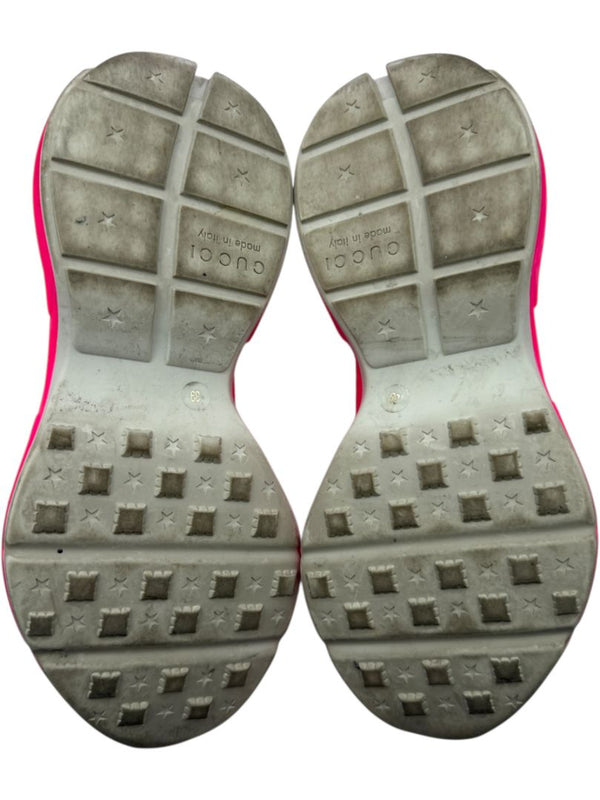 Gucci Rhyton Neon Pink Leather Low-Top Sneakers – Size 39