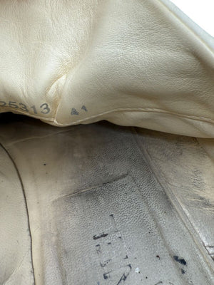 Chanel Cap-Toe Leather Sneakers in Beige and Black – Size 41