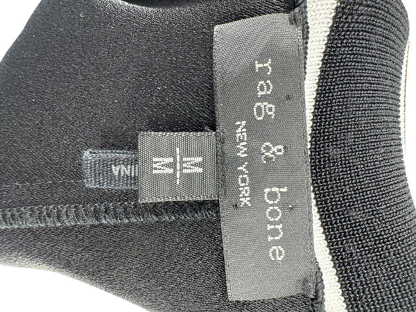 Rag & Bone Black Tipped Knit T-Shirt Dress - M