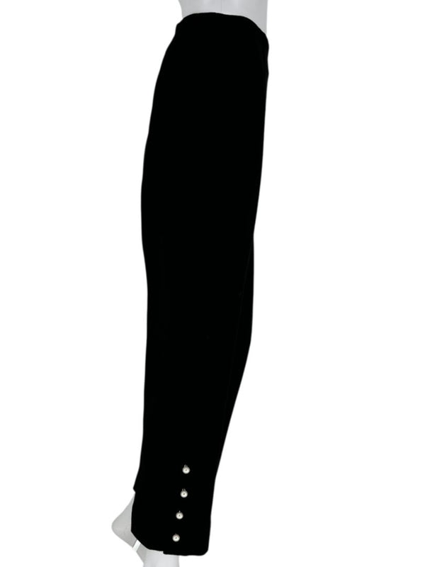 Lela Rose Pearl-Trim Ankle Pants – Black - Size 10