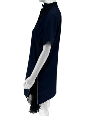 Sacai Pleated Insert Zip Shirt Dress - Size 2