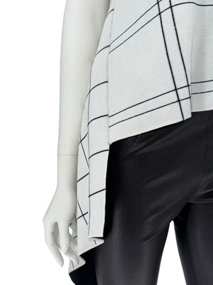 Derek Lam Asymmetrical Windowpane Knit Top - Size Medium
