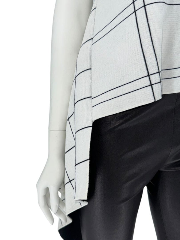 Derek Lam Asymmetrical Windowpane Knit Top - Size Medium