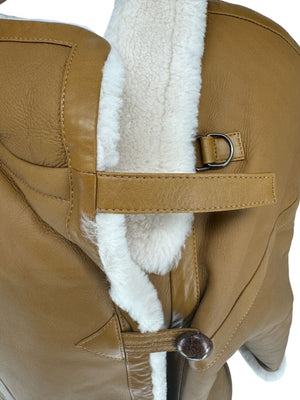 Saint Laurent Oversized Shearling Toggle Coat - Size 8