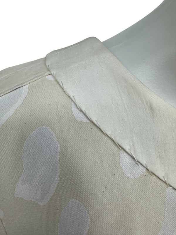 Marni Textured Cream Print Shift Dress with Silk Trim - Size 4