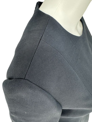 Christian Dior Navy Wool-Silk Dress with Lace Hem  - Size 12