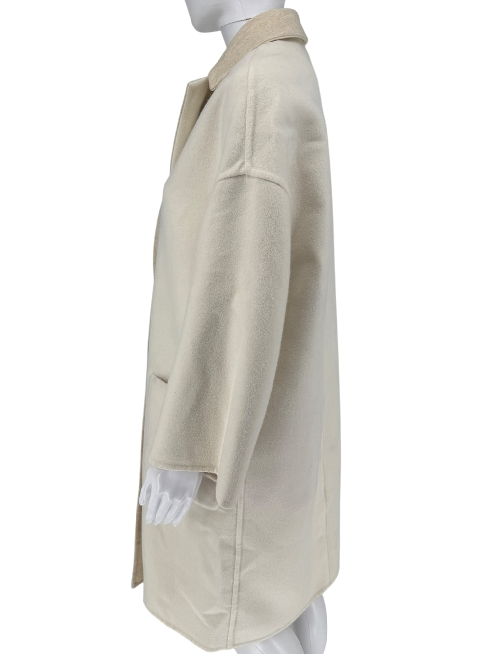 Brunello Cucinelli Reversible Cashmere Coat with Monili Detail - Size 4