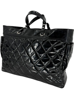 Chanel Paris-Biarritz XL Tote in Black Patent Vinyl