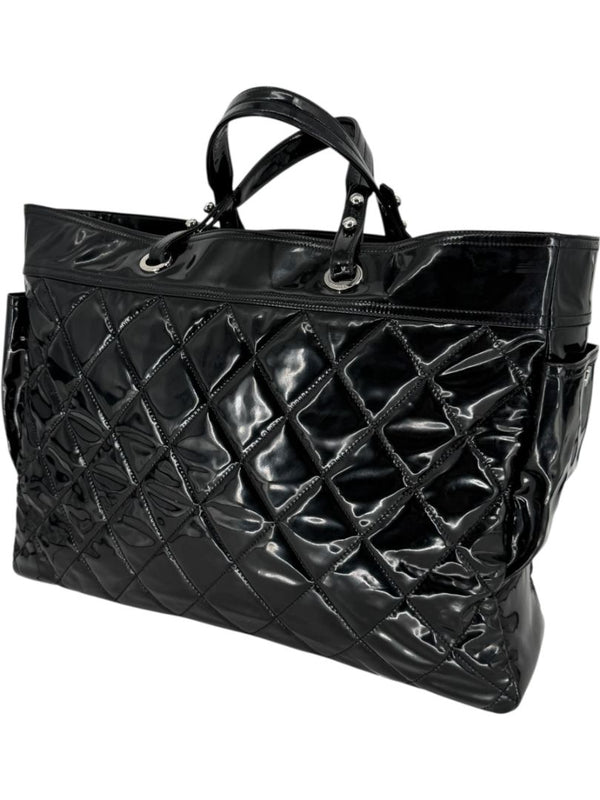 Chanel Paris-Biarritz XL Tote in Black Patent Vinyl