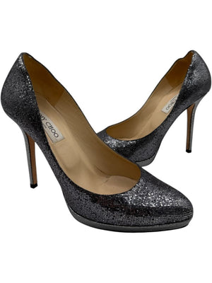 Jimmy Choo Black & Silver Glitter Dégradé Pumps – Size 39