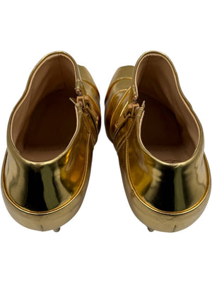 Christian Louboutin Gold Patent Leather Robot 120 Ankle Boots Size 39