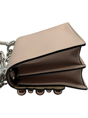 Fendi “Kan I” Small Scalloped Pearl Stud Shoulder Bag