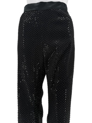 Pamella Roland Black Sequin Beaded Tuxedo Suit – Size 6