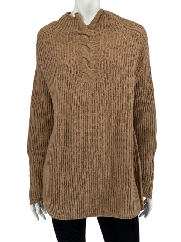 S’Max Mara Camel Ribbed Wool-Cashmere Sweater – Size M