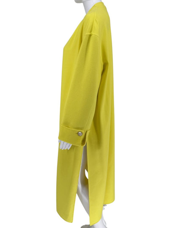 Agnona Yellow Side Slit coat with pockets cuffed - IT 38